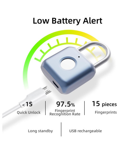 Candado Biométrico Dhiedas YL-P8 Huella Dactilar Azul