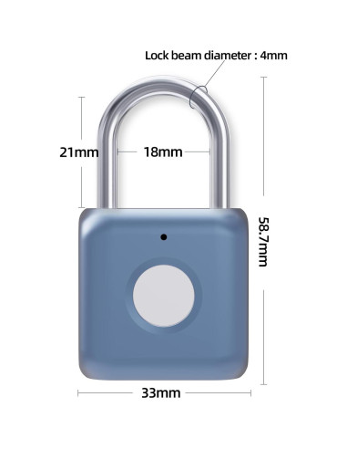 Candado Biométrico Dhiedas YL-P8 Huella Dactilar Azul