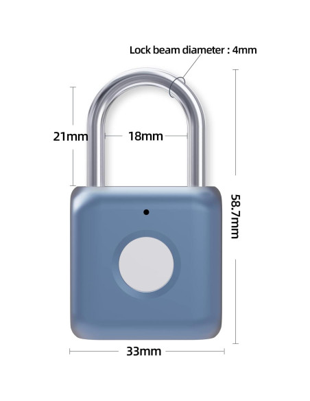 Candado Biométrico Dhiedas YL-P8 Huella Dactilar Azul