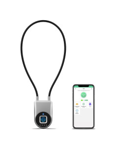 Candado Biometrico Dhiedas con Cable de 15,24 cm Plata