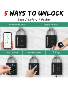 Candado Inteligente Dhiedas P12BC Bluetooth RFID 500mAh 2