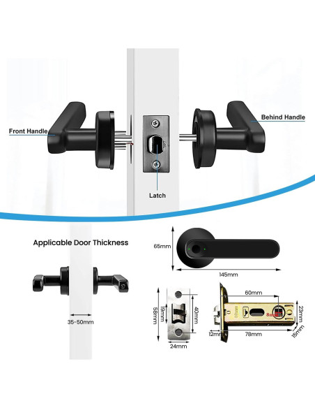 Cerradura Inteligente Kadonio 408 con Huella Dactilar y APP