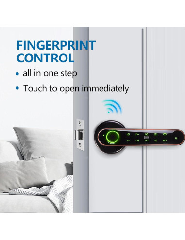 Cerradura Inteligente CLEZIYSNY 5-en-1 Huella Dactilar