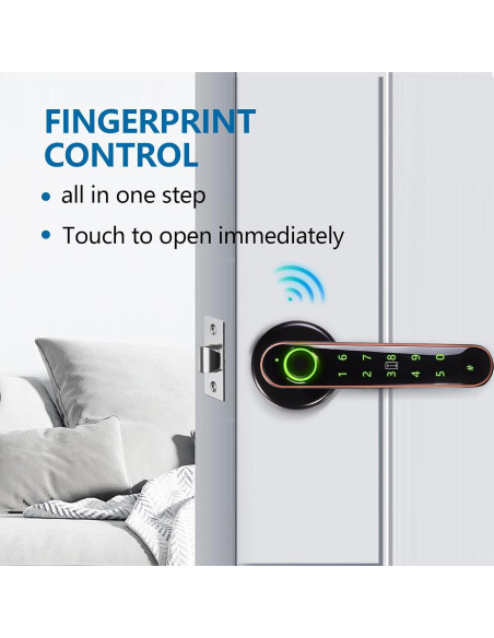 Cerradura Inteligente CLEZIYSNY 5-en-1 Huella Dactilar