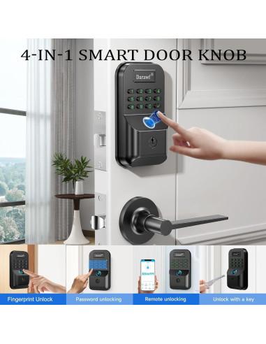 Cerradura Biométrica Darawf K9 con Huella Dactilar y Teclado