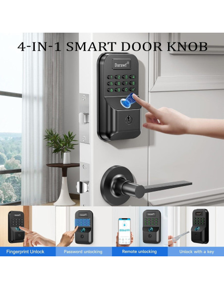 Cerradura Biométrica Darawf K9 con Huella Dactilar y Teclado