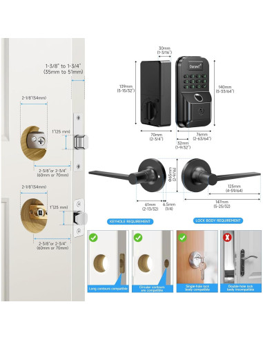 Cerradura Biométrica Darawf K9 con Huella Dactilar y Teclado