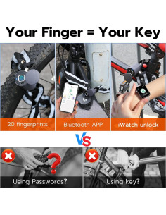 Candado de cadena biométrico Dhiedas C6 1m Bluetooth 2
