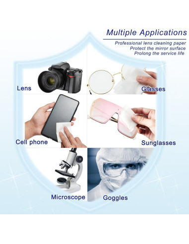 500 Hojas Papel Limpieza Lentes + 2 Paños Microfibra Outus