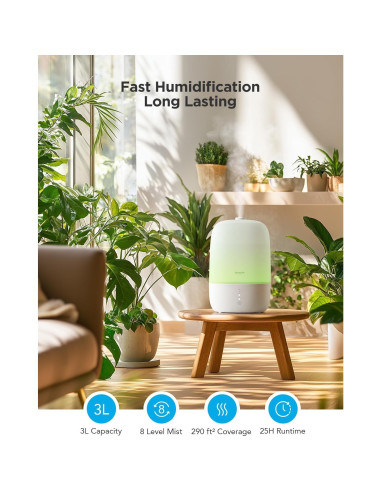 Humidificador Inteligente GoveeLife H7140 3L con Difusor y Luz Nocturna