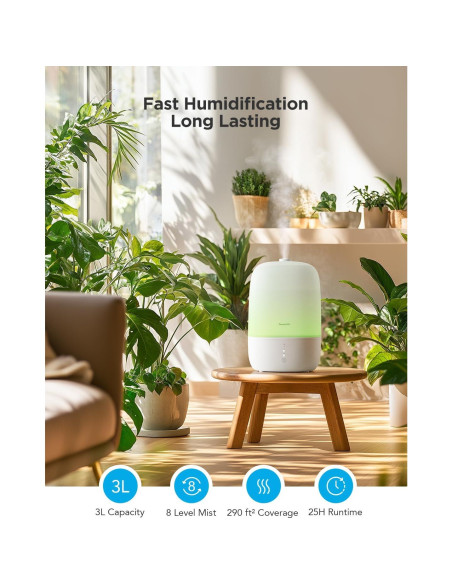Humidificador Inteligente GoveeLife H7140 3L con Difusor y Luz Nocturna