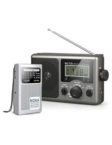Radio Portátil AM FM Greadio con Pantalla LCD y Baterías