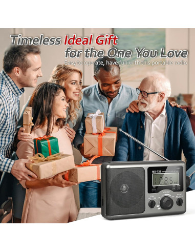 Radio Portátil AM FM Greadio con Pantalla LCD y Baterías