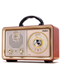 Radio Portátil AM FM PRUNUS J-110 Vintage Bluetooth 5 en 1