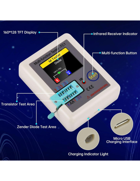 Probador de Transistores FORIOT LCR-TC1 Multifuncional