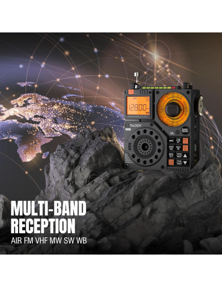 Radio de Onda Corta Raddy RF320 con Panel Solar 4W