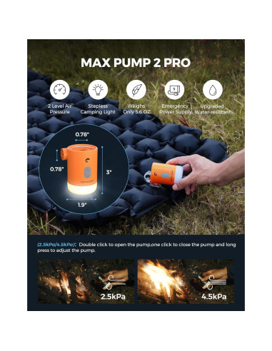 Bomba de Aire Portátil FLEXTAILGEAR 4.5 kPa Recargable