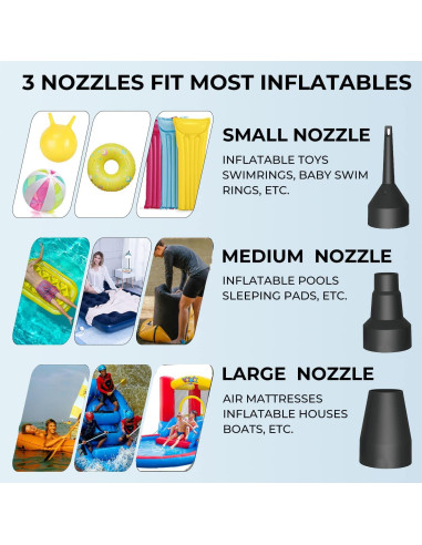 Bomba de Aire EIHUP Eléctrica Inflable 0.4kg 3 Boquillas