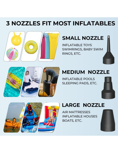 Bomba de Aire EIHUP Eléctrica Inflable 0.4kg 3 Boquillas
