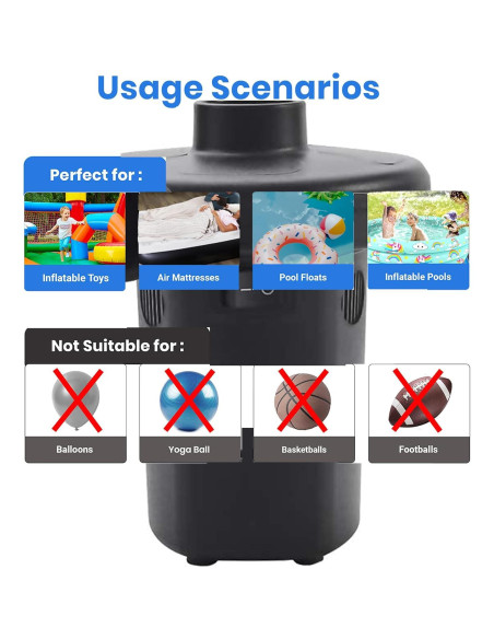 Bomba de Aire EIHUP Eléctrica Inflable 0.4kg 3 Boquillas