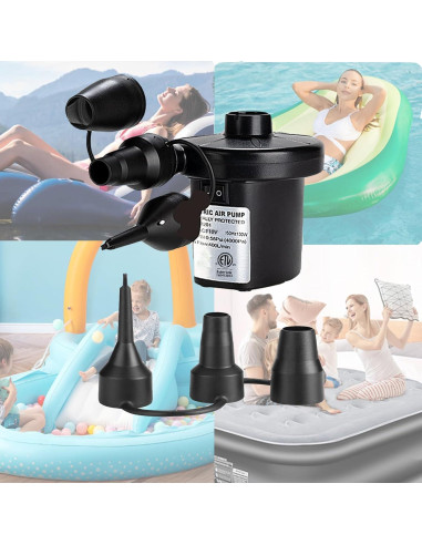 Bomba de Aire EIHUP Eléctrica Inflable 0.4kg 3 Boquillas
