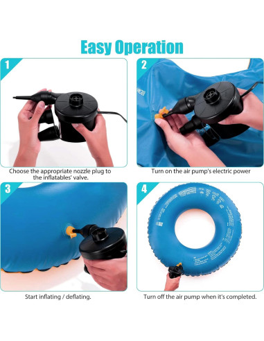 Bomba de Aire EIHUP Eléctrica Inflable 0.4kg 3 Boquillas