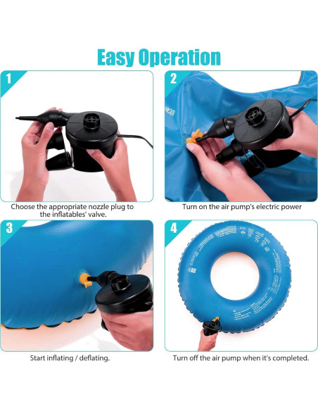 Bomba de Aire EIHUP Eléctrica Inflable 0.4kg 3 Boquillas