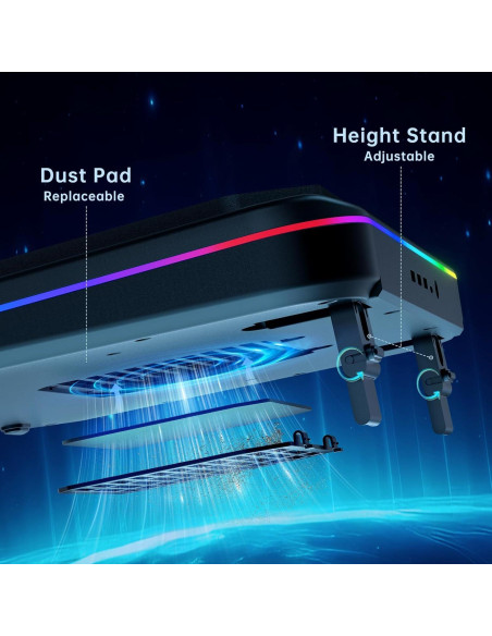 Base de Enfriamiento para Laptop OImaster 12-19" RGB Ajustable
