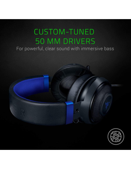 Auriculares Razer Kraken Gaming 50mm Negro/Azul - PC, Consolas