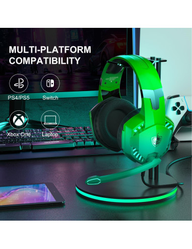 Auriculares Gaming PHOINIKAS G2000 Estéreo 50mm Verde