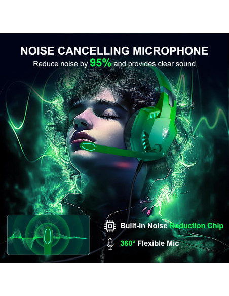 Auriculares Gaming PHOINIKAS G2000 Estéreo 50mm Verde