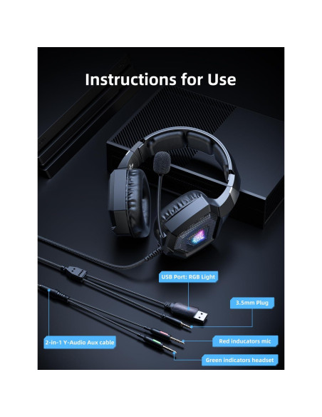 Auriculares Gaming Nanddi K8 con Micrófono y RGB 7.1