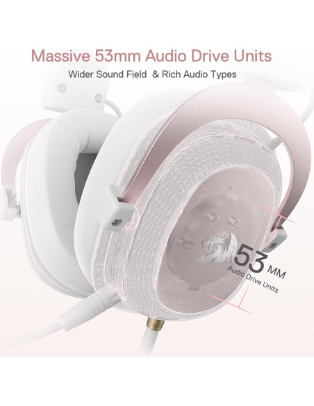 Auriculares Gaming Redragon H510 Zeus Blanco 7.1 Sonido