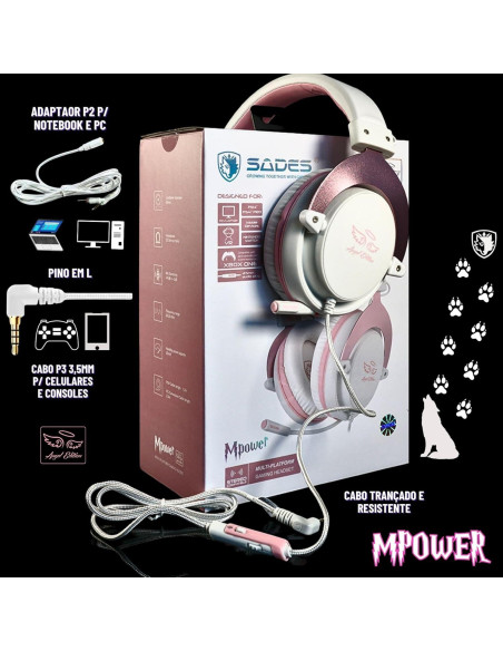 Auriculares SADES MPOWER Estéreo para Juegos PS4 PC Móvil