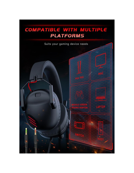 Auriculares Gaming KAPEYDESI CM7007 con Micrófono 50mm
