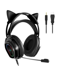 Auriculares de Juego Wantek GH 50mm con Micrófono Negro