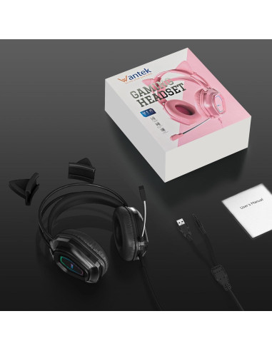 Auriculares de Juego Wantek GH 50mm con Micrófono Negro