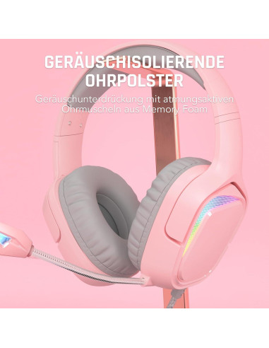 Auriculares Gaming Black Shark BS-X1 Rosa 50mm con Micrófono