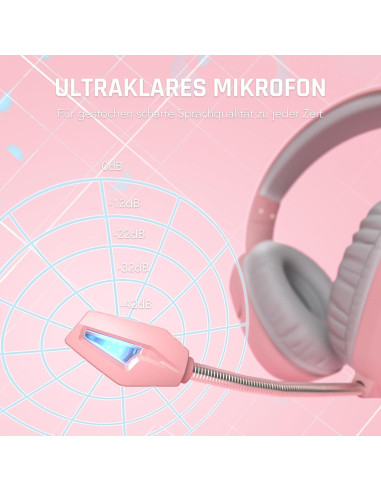 Auriculares Gaming Black Shark BS-X1 Rosa 50mm con Micrófono