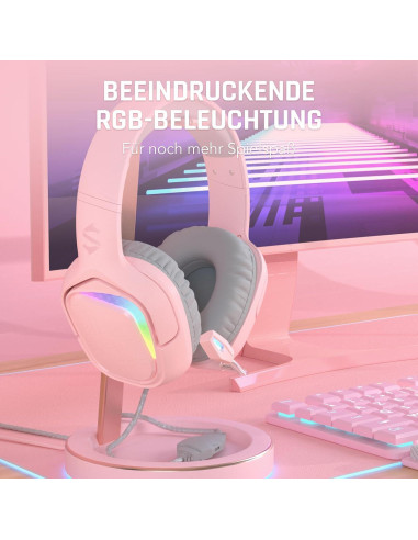 Auriculares Gaming Black Shark BS-X1 Rosa 50mm con Micrófono