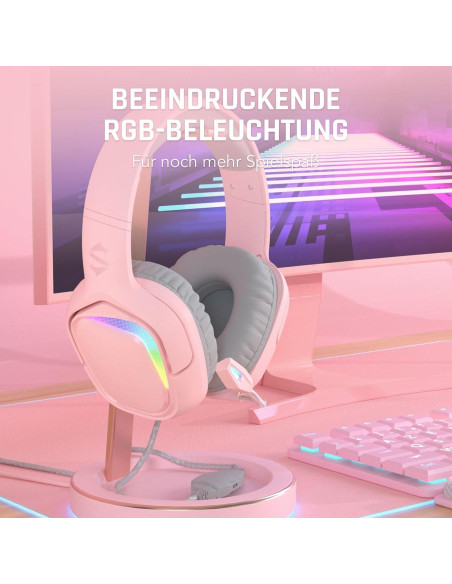 Auriculares Gaming Black Shark BS-X1 Rosa 50mm con Micrófono