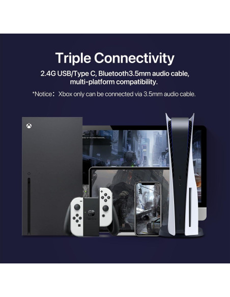 Auriculares YOWU 4GS con Orejas de Gato RGB - Inalámbricos