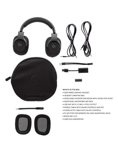 Auriculares Gaming Logitech G433 7.1 con Cable - Negro