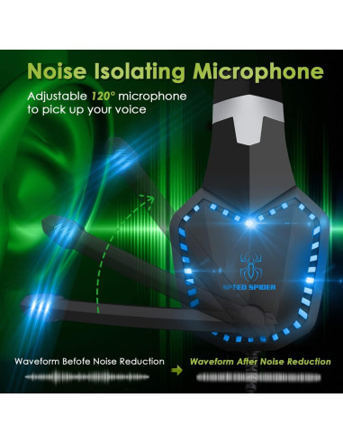 Auriculares Gaming Sktome con Cambiador de Voz y Micrófono