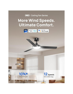 Ventilador de Techo Inteligente Dreo DR-HCF004S 52" Negro LED 2