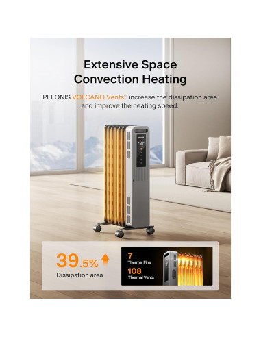 Calefactor de aceite PELONIS PSHO07JR4AGB 1500W Negro