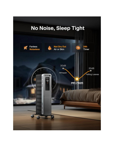 Calefactor de aceite PELONIS PSHO07JR4AGB 1500W Negro