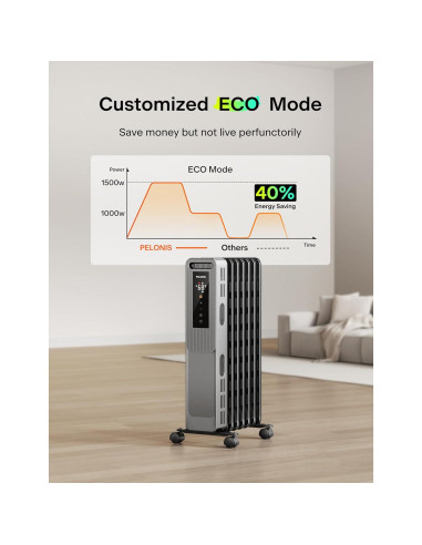 Calefactor de aceite PELONIS PSHO07JR4AGB 1500W Negro