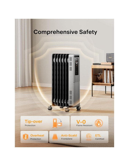 Calefactor de aceite PELONIS PSHO07JR4AGB 1500W Negro