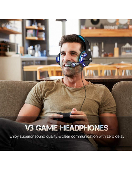 Auriculares Gaming Micolindun UM303 Azul con Micrófono